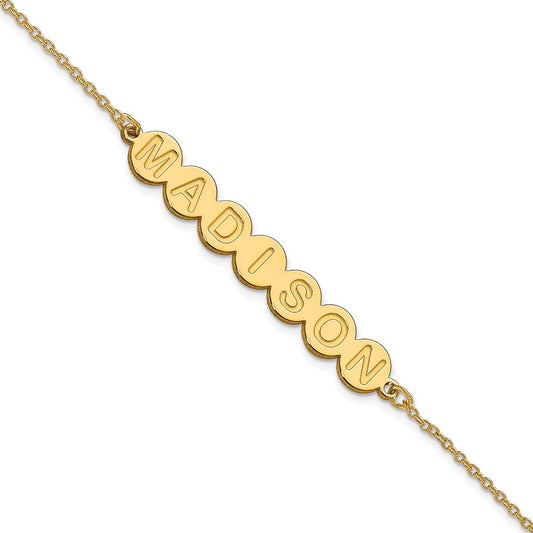 Gold Plated Sterling Silver/Gold 7 Letter Bubble Bracelet