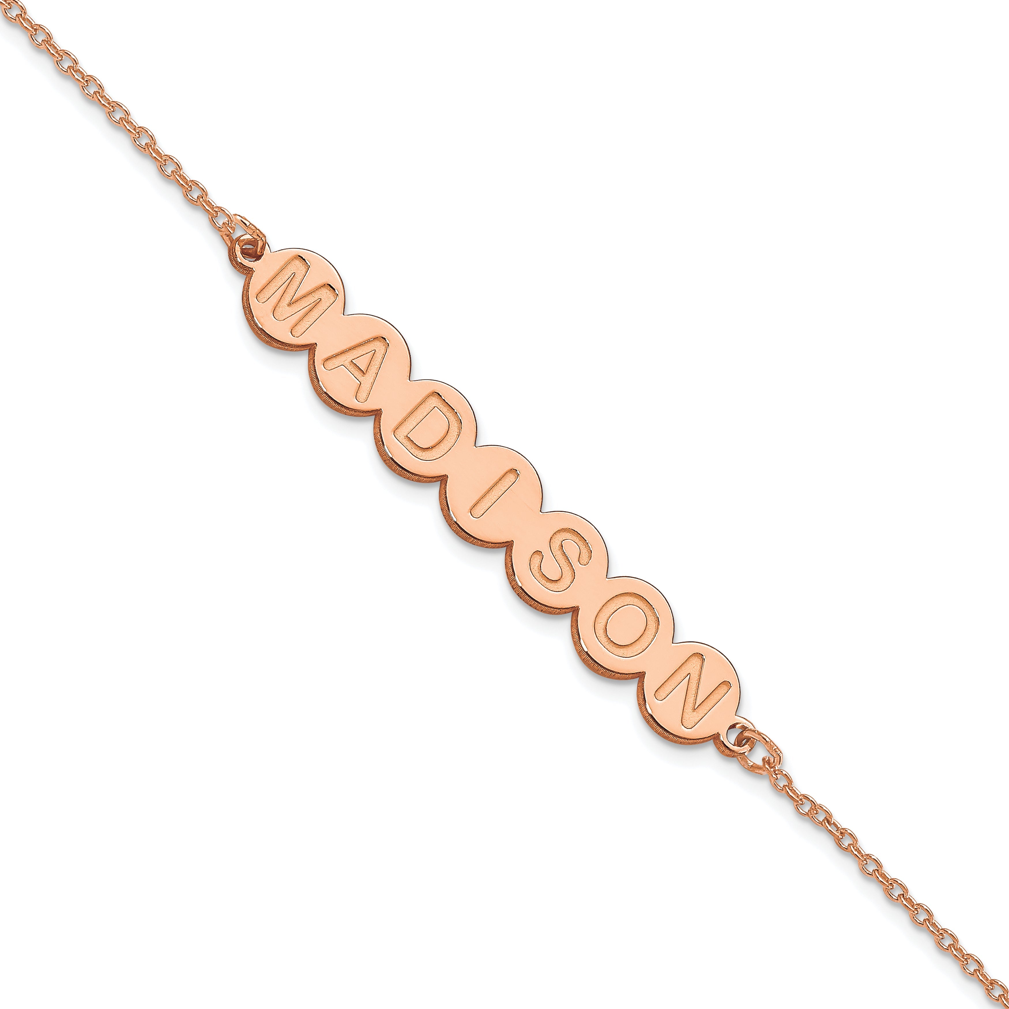 14K Rose Gold 7 Letter Bubble Bracelet
