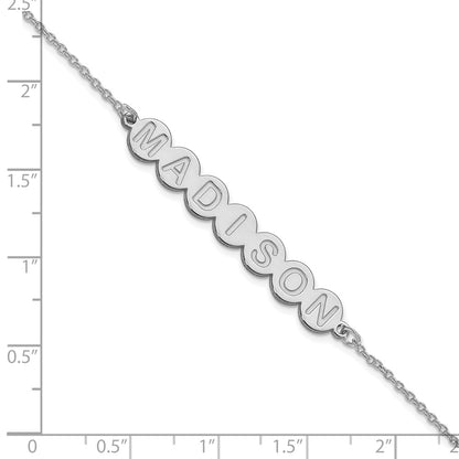 Sterling Silver Silver/Rhodium Plated 7 Letter Bubble Bracelet