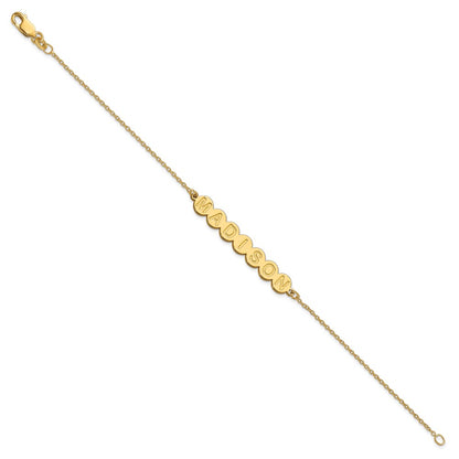 14K Yellow Gold 7 Letter Bubble Bracelet