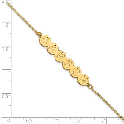 Gold Plated Sterling Silver/Gold 6 Letter Bubble Bracelet