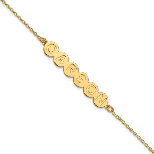 Gold Plated Sterling Silver/Gold 6 Letter Bubble Bracelet