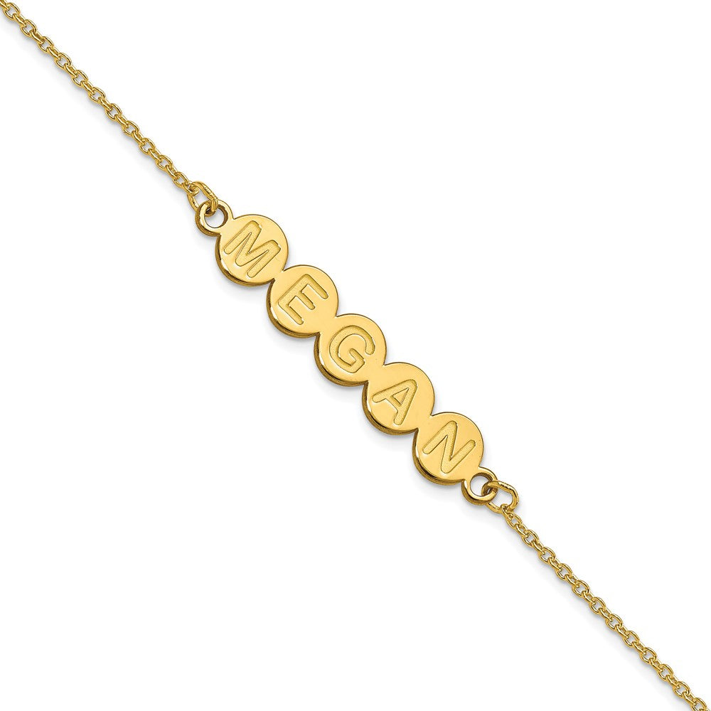 Gold Plated Sterling Silver/Gold 5 Letter Bubble Bracelet