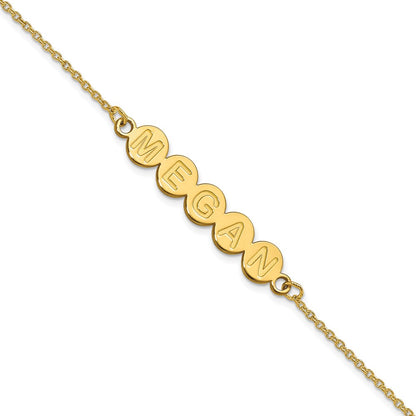 Gold Plated Sterling Silver/Gold 5 Letter Bubble Bracelet