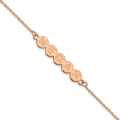 14K Rose Gold 5 Letter Bubble Bracelet