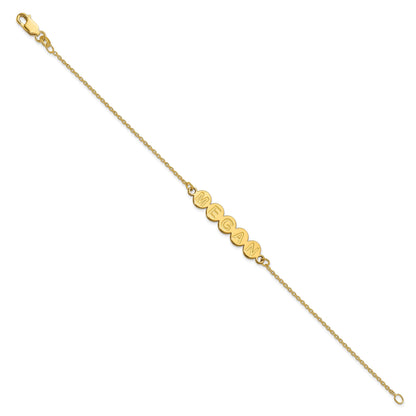 14K Yellow Gold 5 Letter Bubble Bracelet