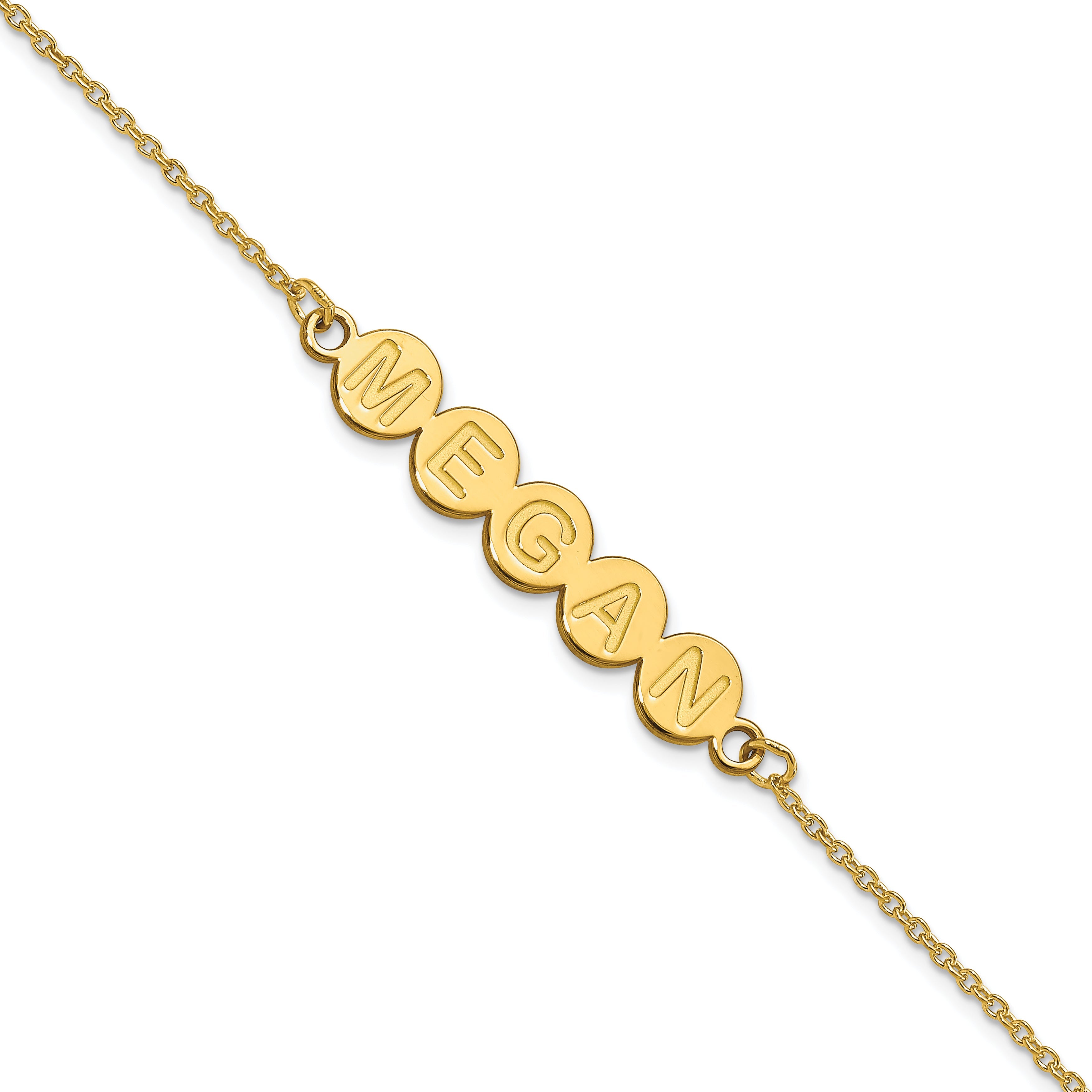 14K Yellow Gold 5 Letter Bubble Bracelet