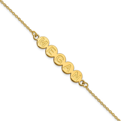 14K Yellow Gold 5 Letter Bubble Bracelet