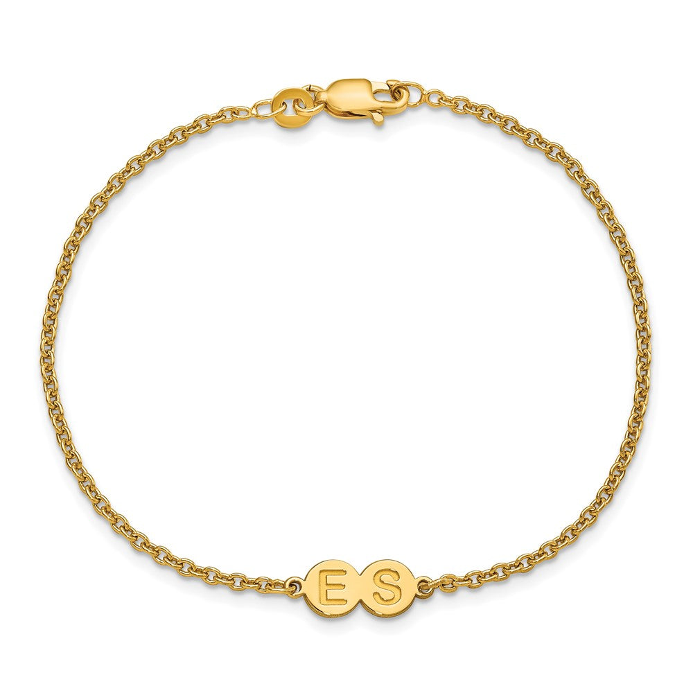 Gold Plated Sterling Silver/Gold 2 Letter Bubble Bracelet