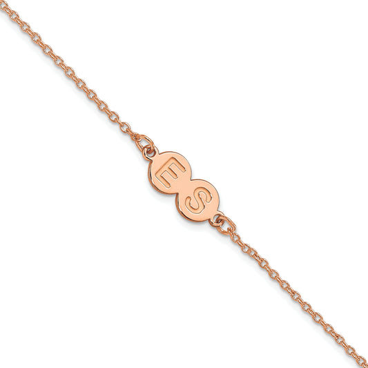 14K Rose Gold 2 Letter Bubble Bracelet