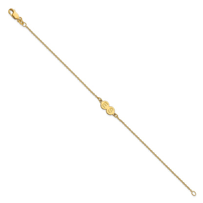 14K Yellow Gold 2 Letter Bubble Bracelet