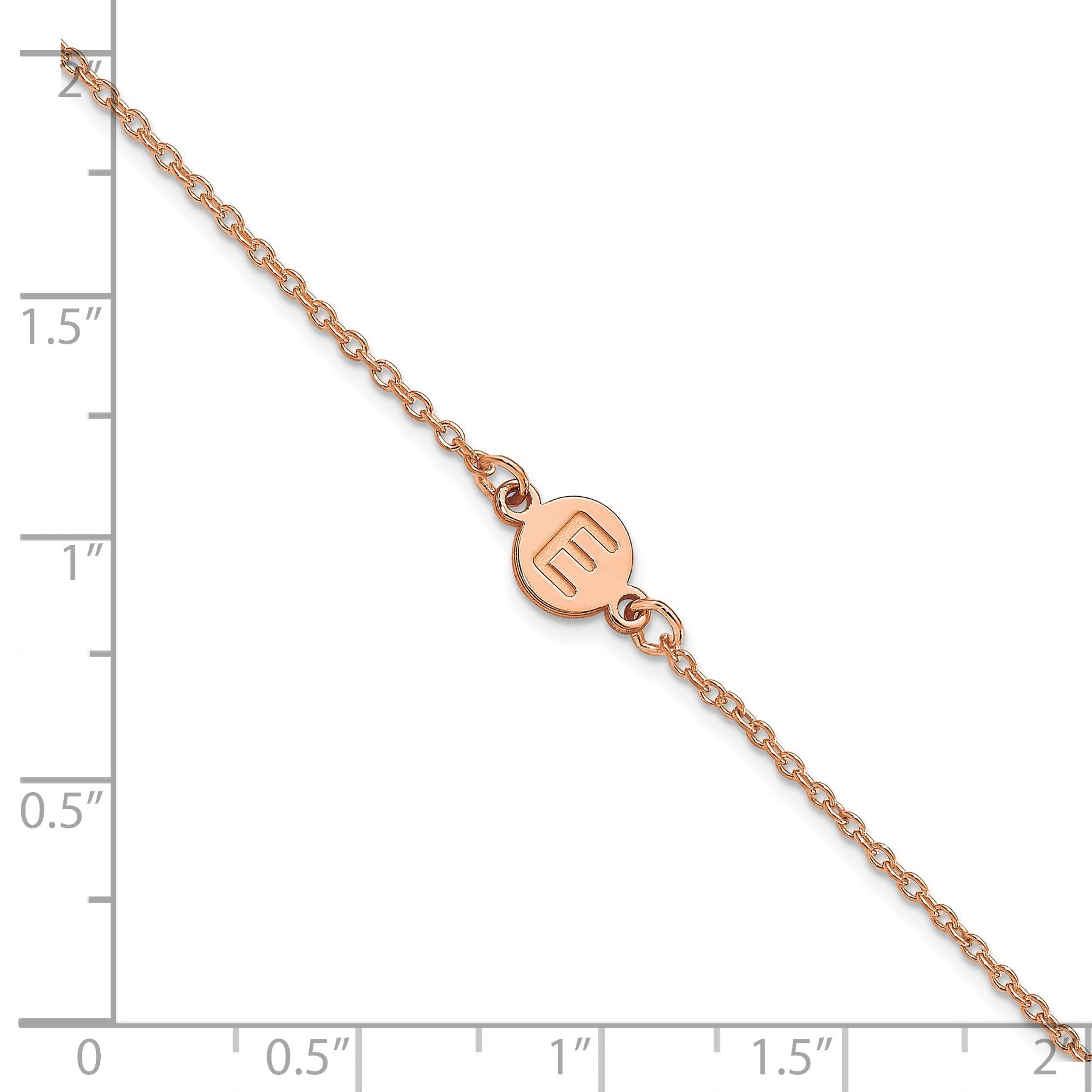 14K Rose Gold 1 Letter Bubble Bracelet