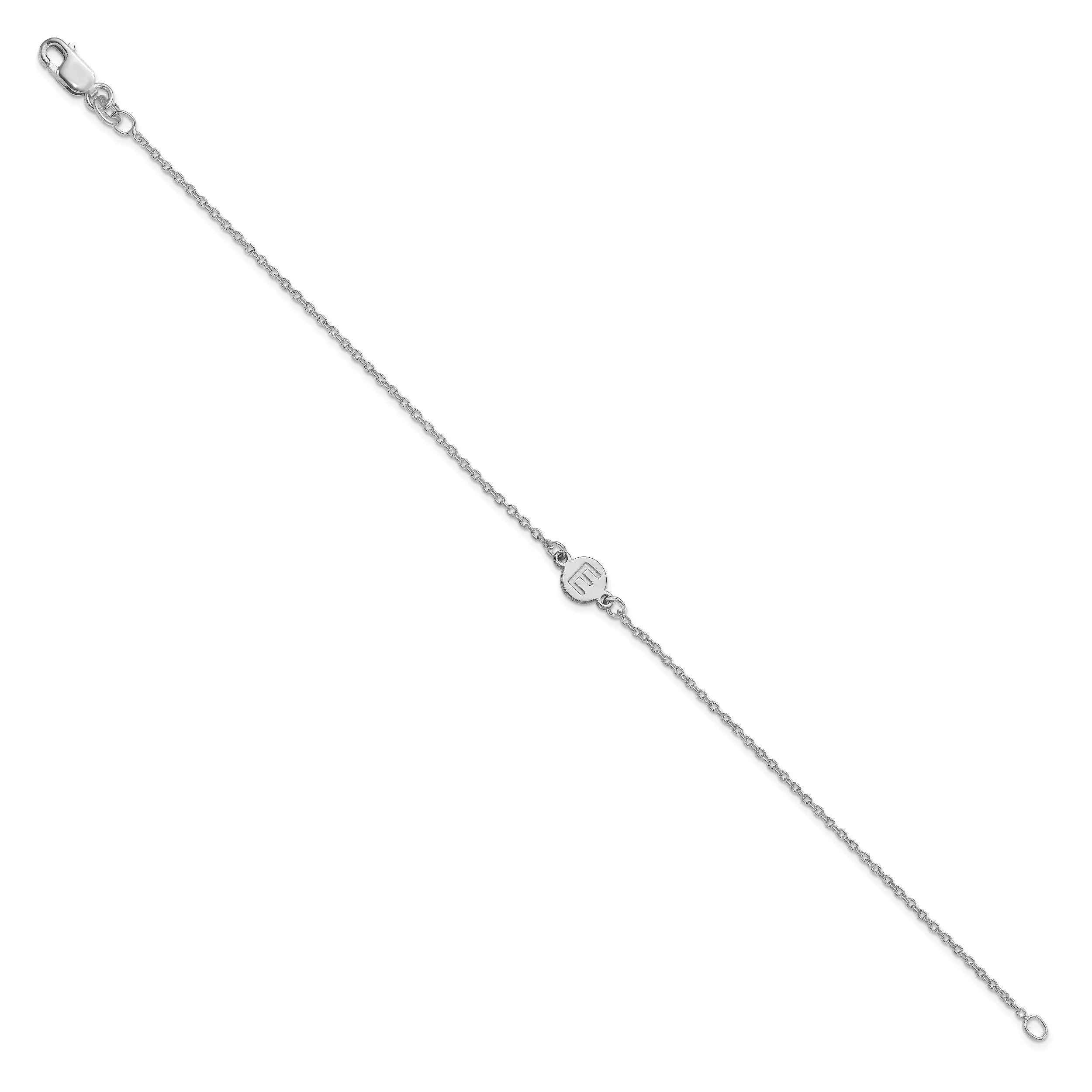 14K White Gold 1 Letter Bubble Bracelet