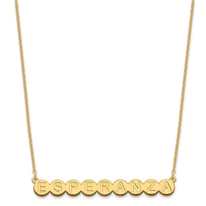 Gold Plated Sterling Silver/Gold 9 Letter Bubble Necklace