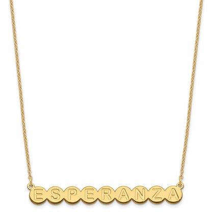 Gold Plated Sterling Silver/Gold 9 Letter Bubble Necklace