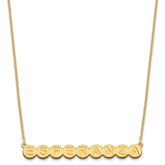 Gold Plated Sterling Silver/Gold 9 Letter Bubble Necklace
