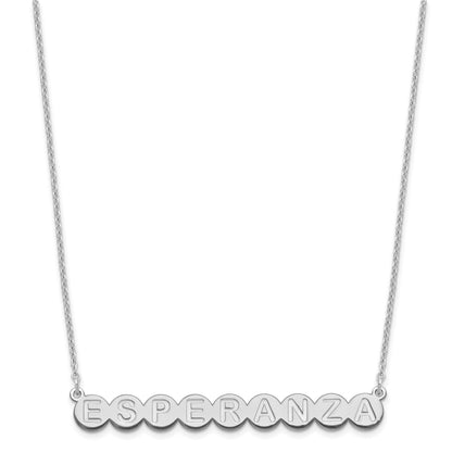 Sterling Silver Silver/Rhodium Plated 9 Letter Bubble Necklace