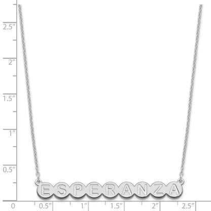 Sterling Silver Silver/Rhodium Plated 9 Letter Bubble Necklace