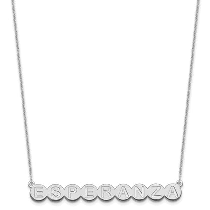 14K White Gold 9 Letter Bubble Necklace