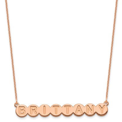 14K Rose Gold 8 Letter Bubble Necklace