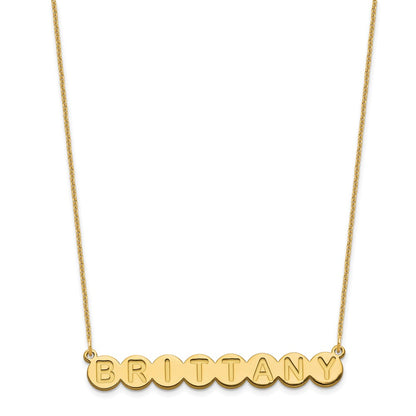 14K Yellow Gold 8 Letter Bubble Necklace
