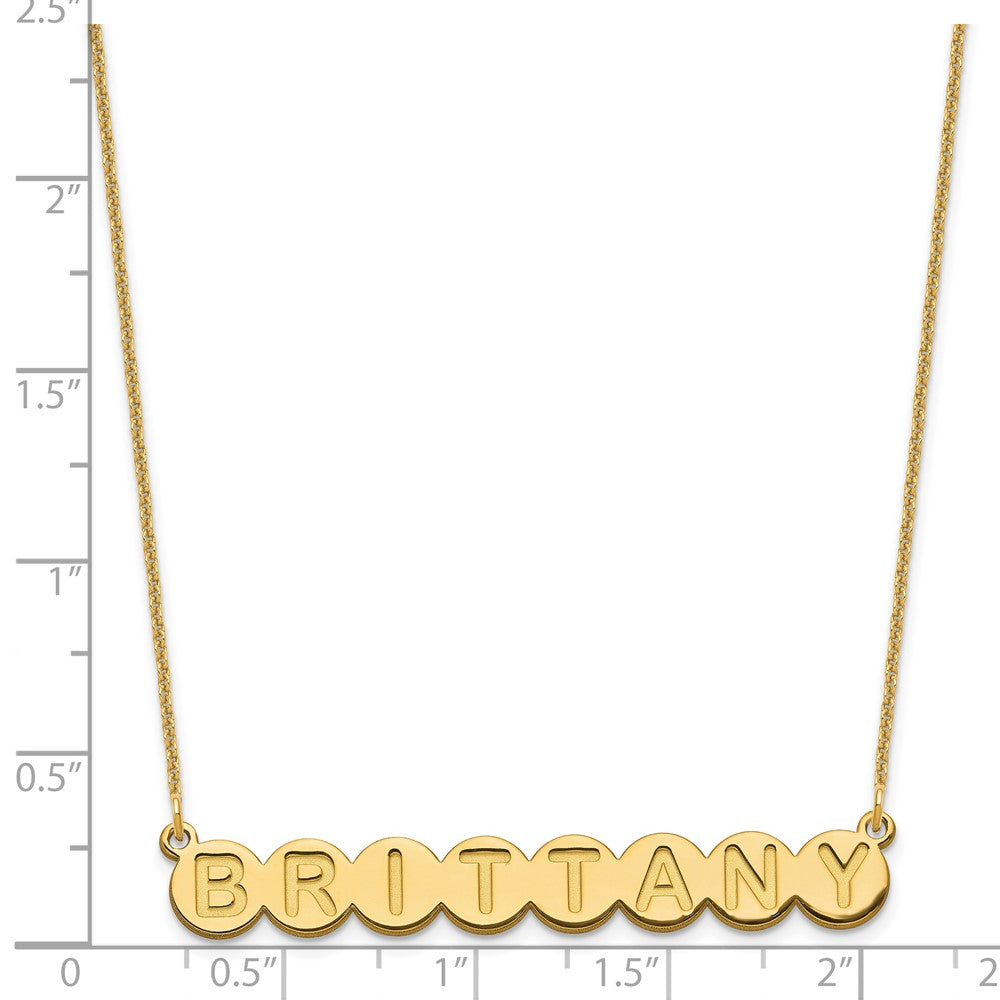 14K Yellow Gold 8 Letter Bubble Necklace