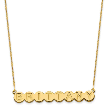 14K Yellow Gold 8 Letter Bubble Necklace