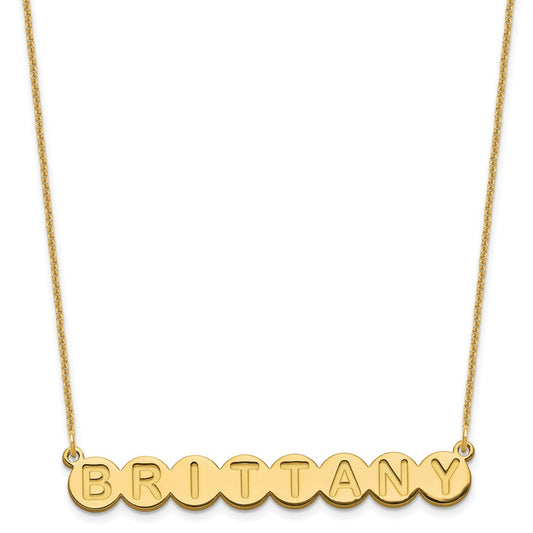 14K Yellow Gold 8 Letter Bubble Necklace