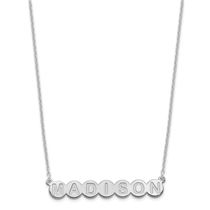 Sterling Silver Silver/Rhodium Plated 7 Letter Bubble Necklace