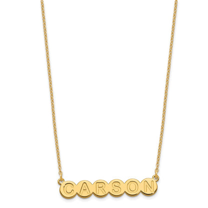 Gold Plated Sterling Silver/Gold 6 Letter Bubble Necklace