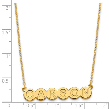 Gold Plated Sterling Silver/Gold 6 Letter Bubble Necklace