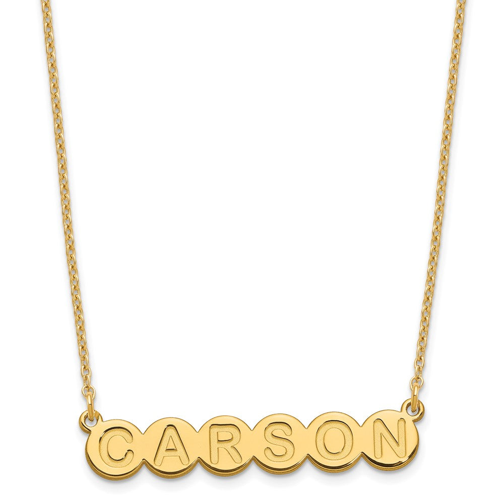 Gold Plated Sterling Silver/Gold 6 Letter Bubble Necklace