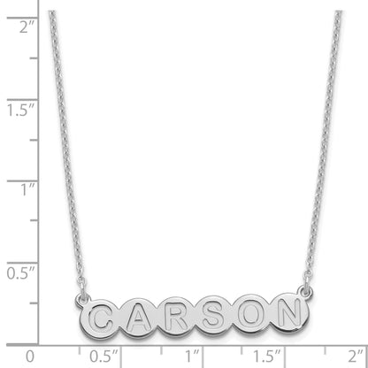 Sterling Silver Silver/Rhodium Plated 6 Letter Bubble Necklace
