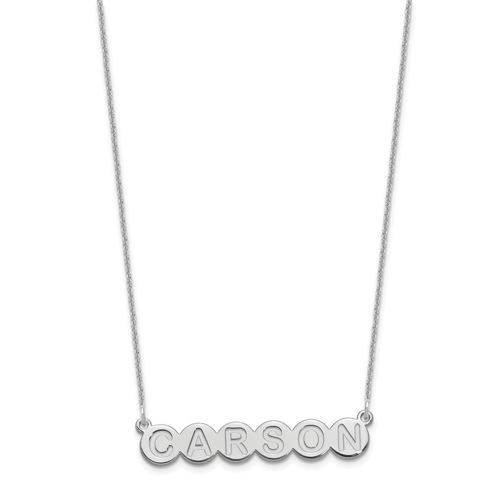 14K White Gold 6 Letter Bubble Necklace