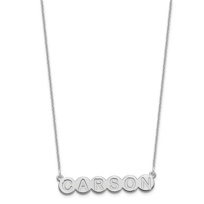 14K White Gold 6 Letter Bubble Necklace