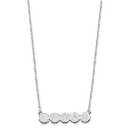 Sterling Silver Silver/Rhodium Plated 5 Letter Bubble Necklace