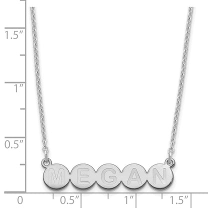 Sterling Silver Silver/Rhodium Plated 5 Letter Bubble Necklace