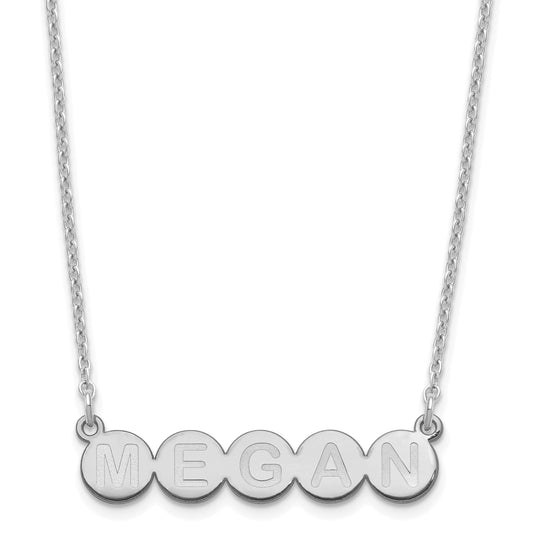 Sterling Silver Silver/Rhodium Plated 5 Letter Bubble Necklace