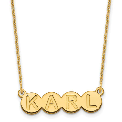 14K Yellow Gold 4 Letter Bubble Necklace