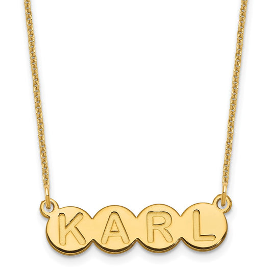 14K Yellow Gold 4 Letter Bubble Necklace