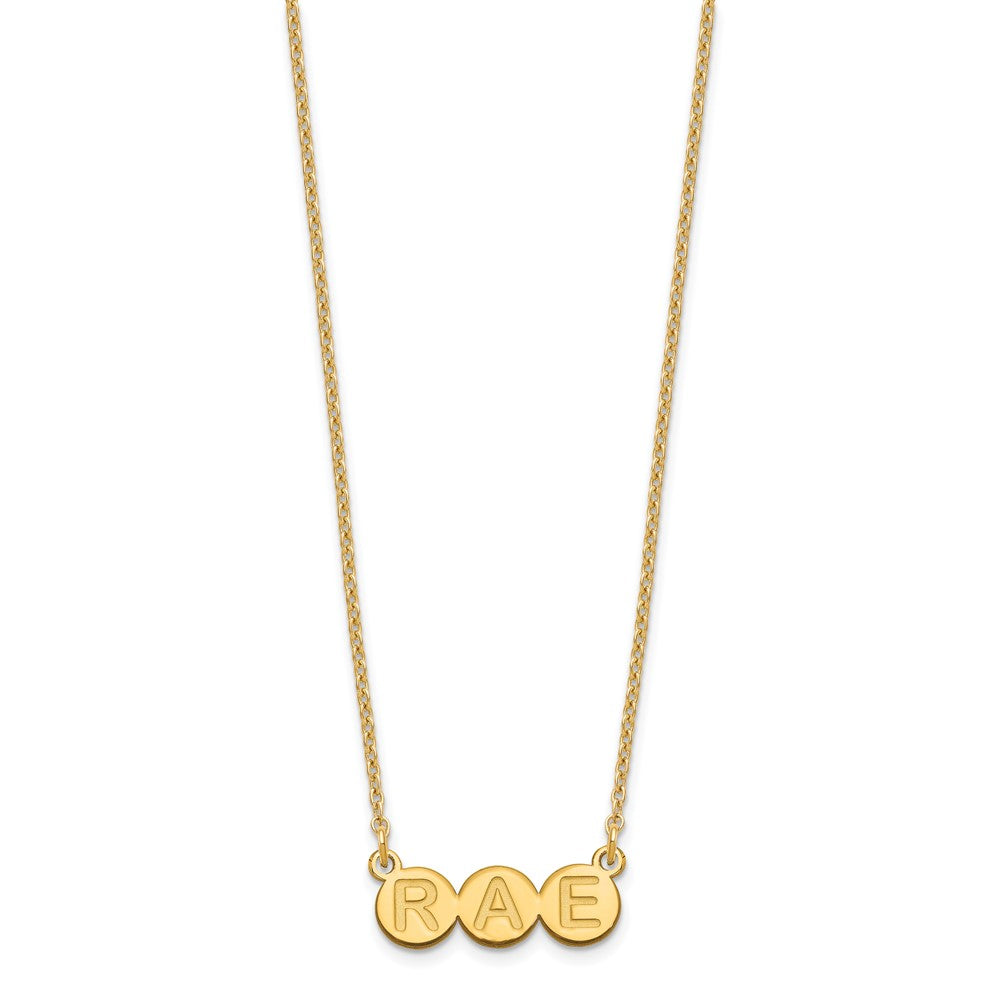 Gold Plated Sterling Silver/Gold 3 Letter Bubble Necklace