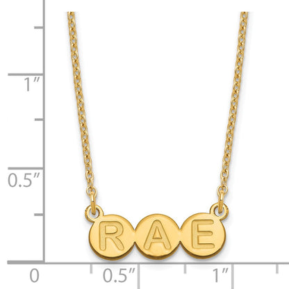 Gold Plated Sterling Silver/Gold 3 Letter Bubble Necklace