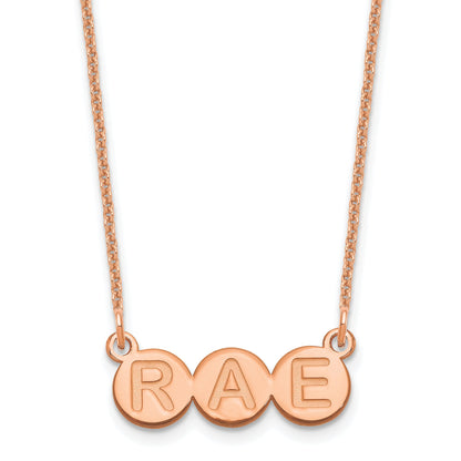 14K Rose Gold 3 Letter Bubble Necklace