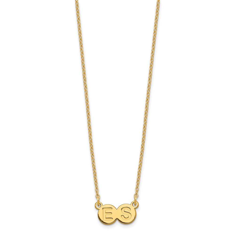 Gold Plated Sterling Silver/Gold 2 Letter Bubble Necklace