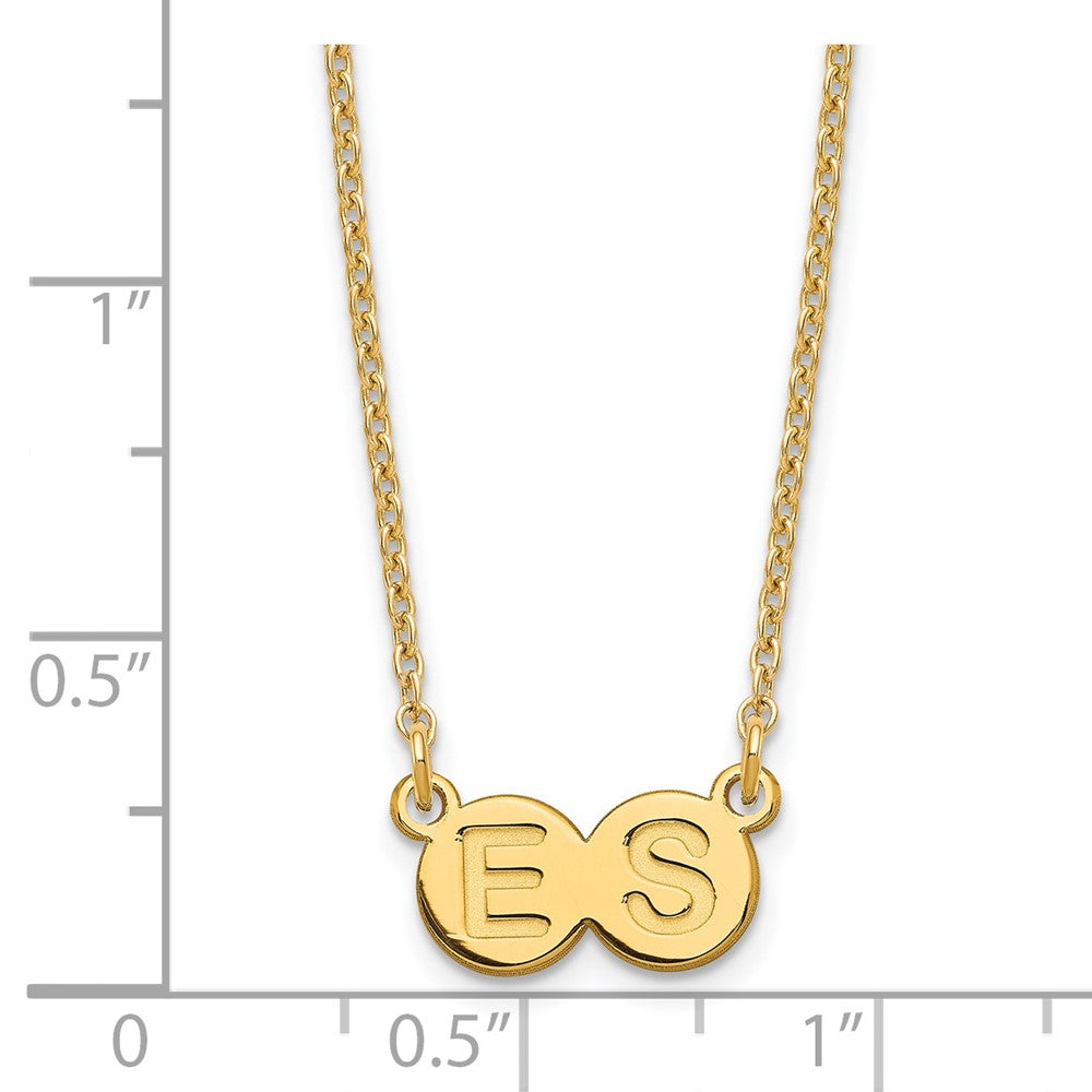 Gold Plated Sterling Silver/Gold 2 Letter Bubble Necklace