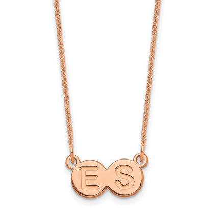 14K Rose Gold 2 Letter Bubble Necklace