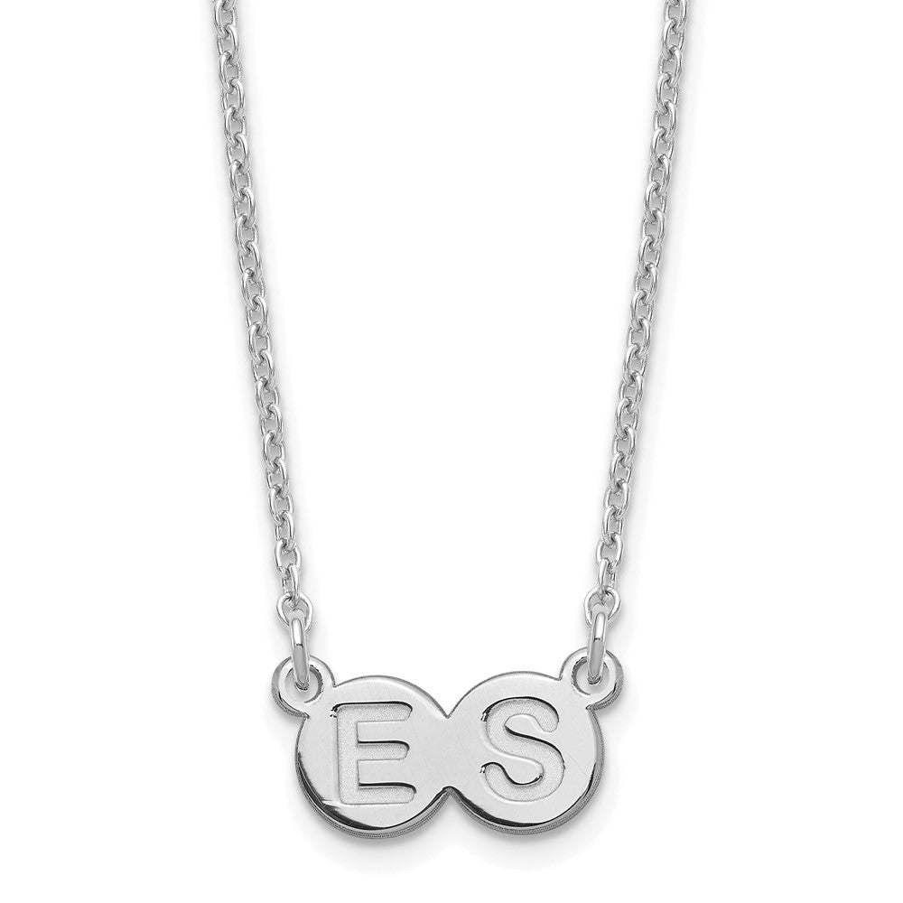 Sterling Silver Silver/Rhodium Plated 2 Letter Bubble Necklace