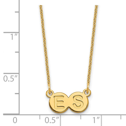 14K Yellow Gold 2 Letter Bubble Necklace