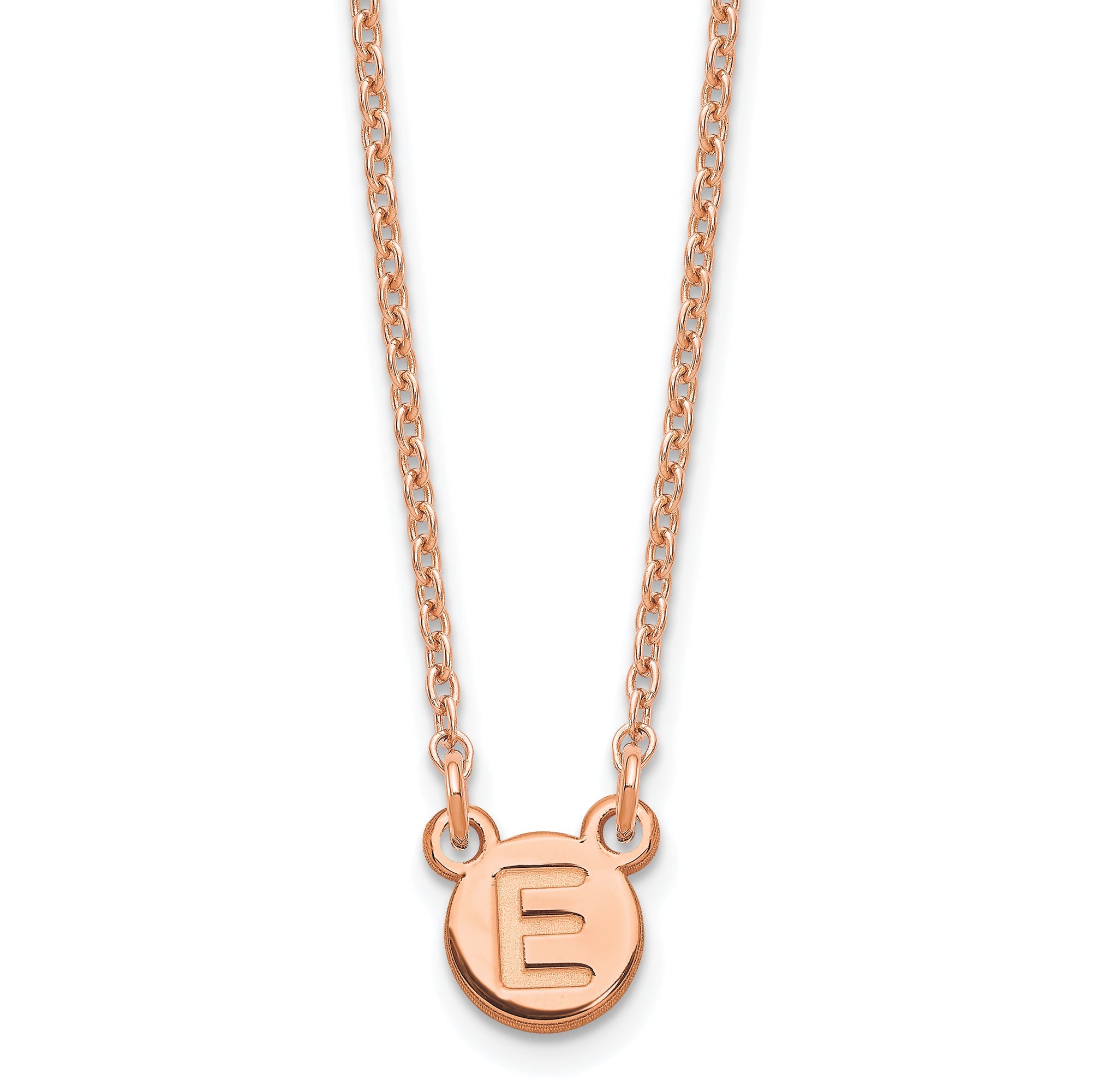 Rose Plated Sterling Silver/Rose 1 Letter Bubble Necklace