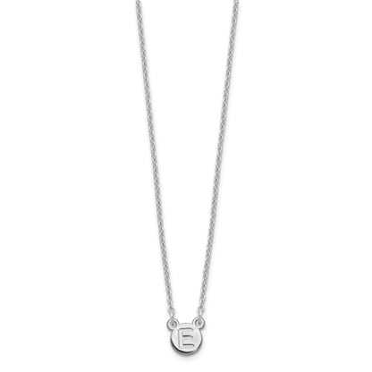 Sterling Silver Silver/Rhodium Plated 1 Letter Bubble Necklace